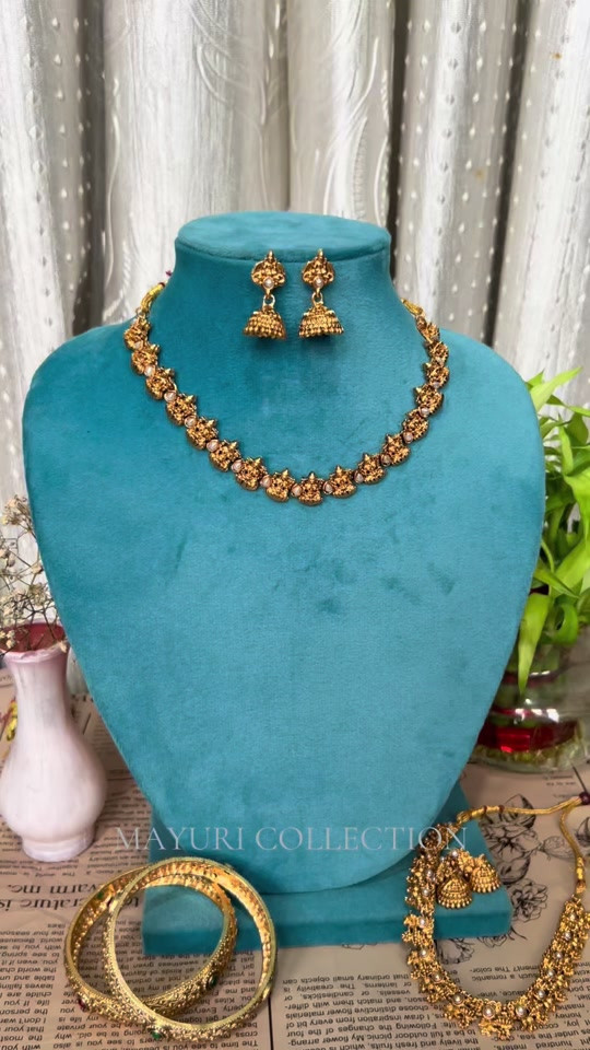 Temple Jhumka Earrings with Pearl Drops - Image 5